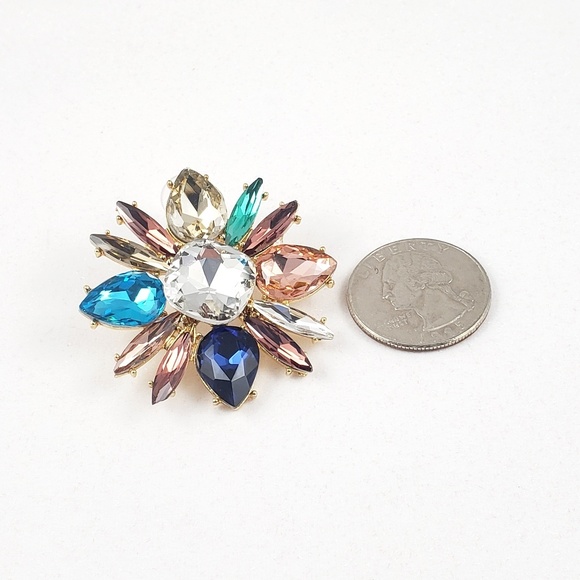 Starburst Crystal Cluster Stud Earrings - Picture 5 of 5